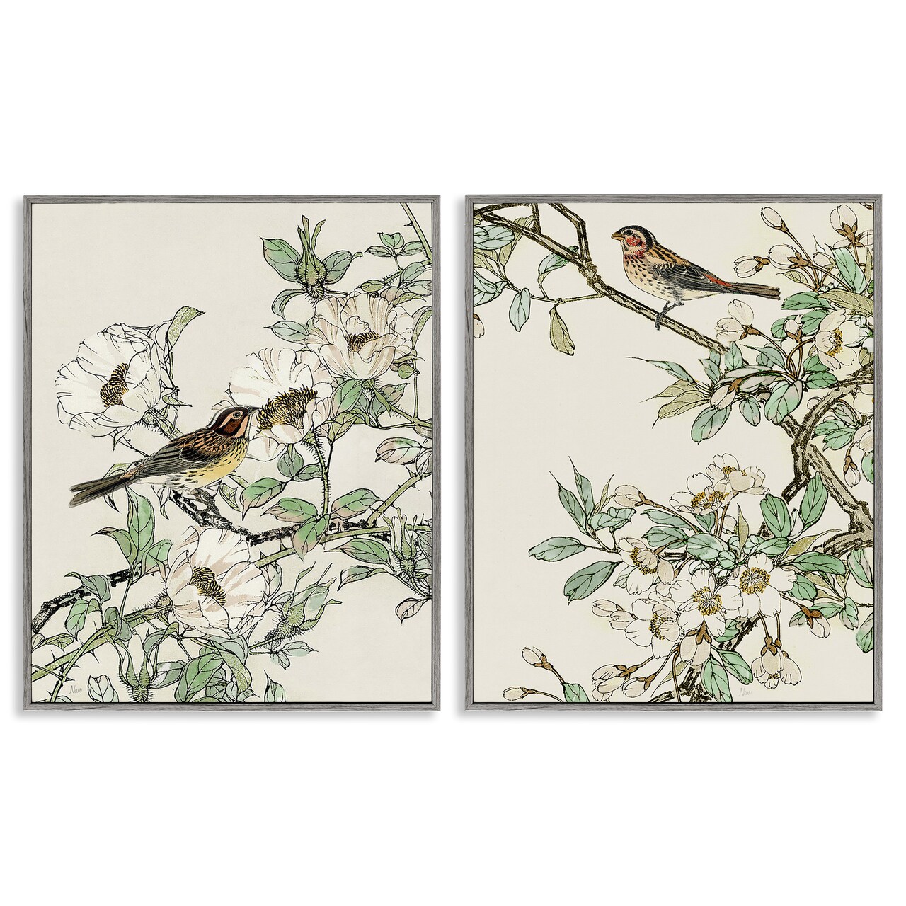 Stupell Industries Classic Sparrow on Blossoms Framed Giclee Art
